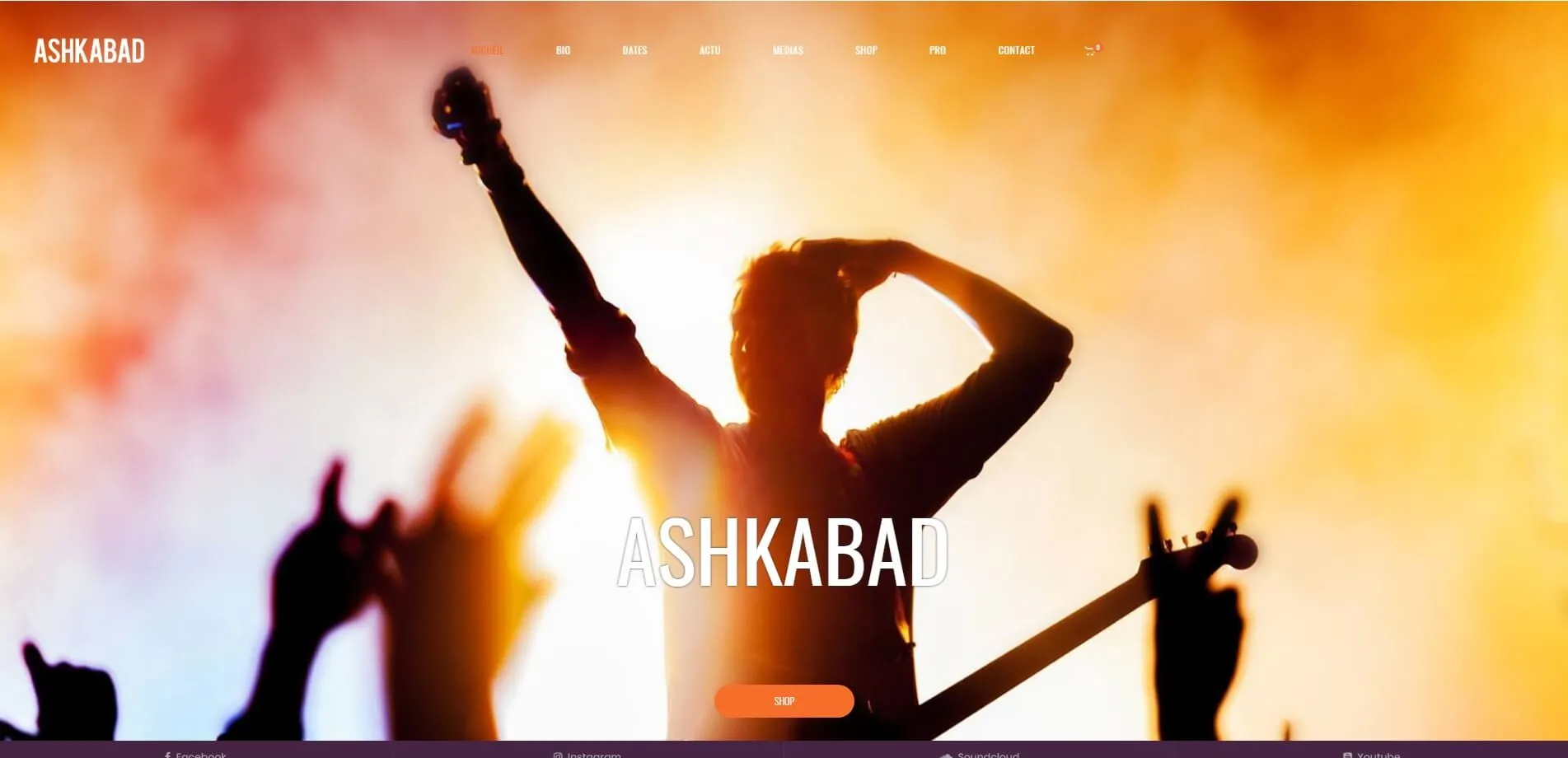 Site e-commerce vente en ligne de musique du groupe Ashkabad.