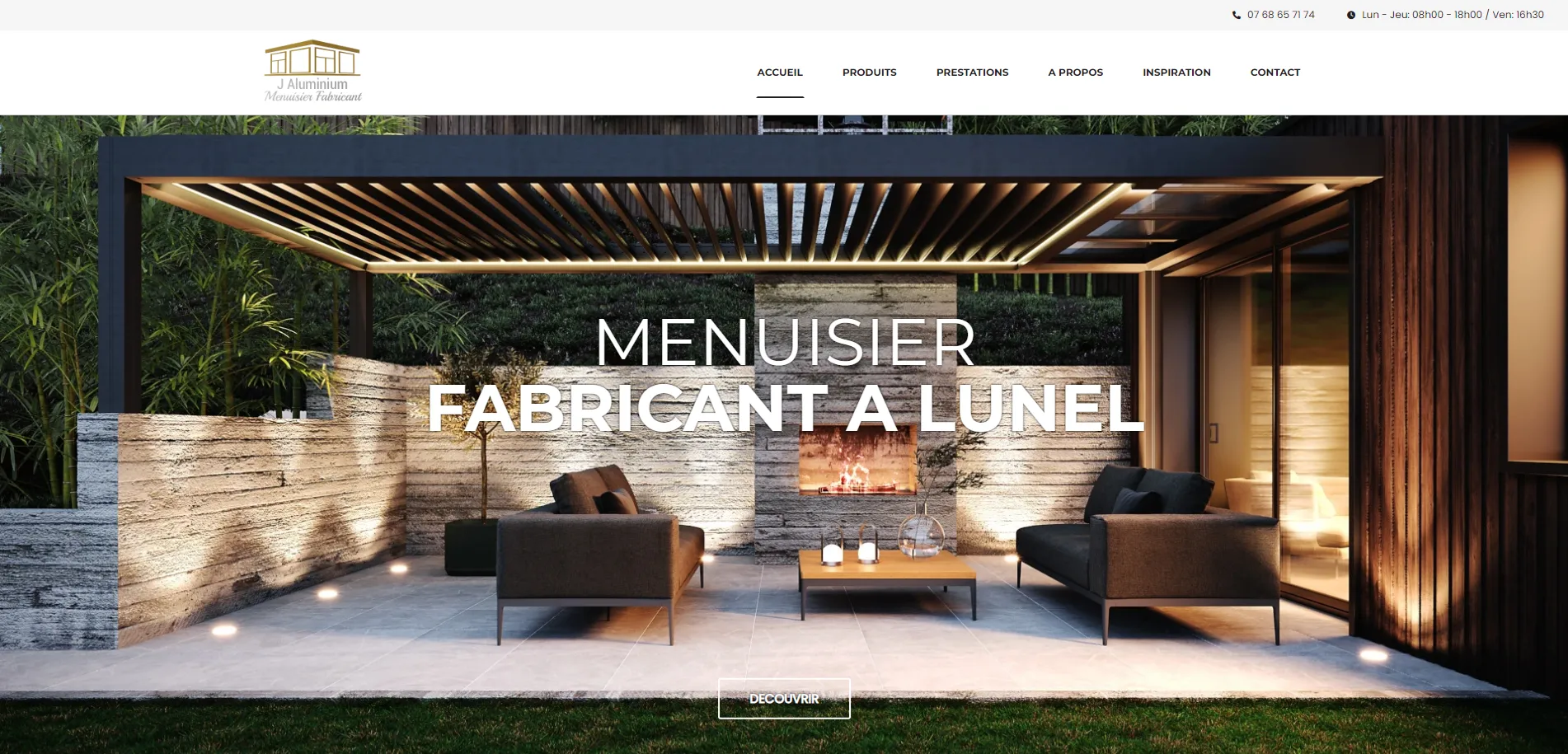 Site Web vitrine menuiseries aluminium